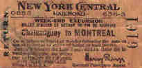 New York Central Ticket from 1928 click to enlarge